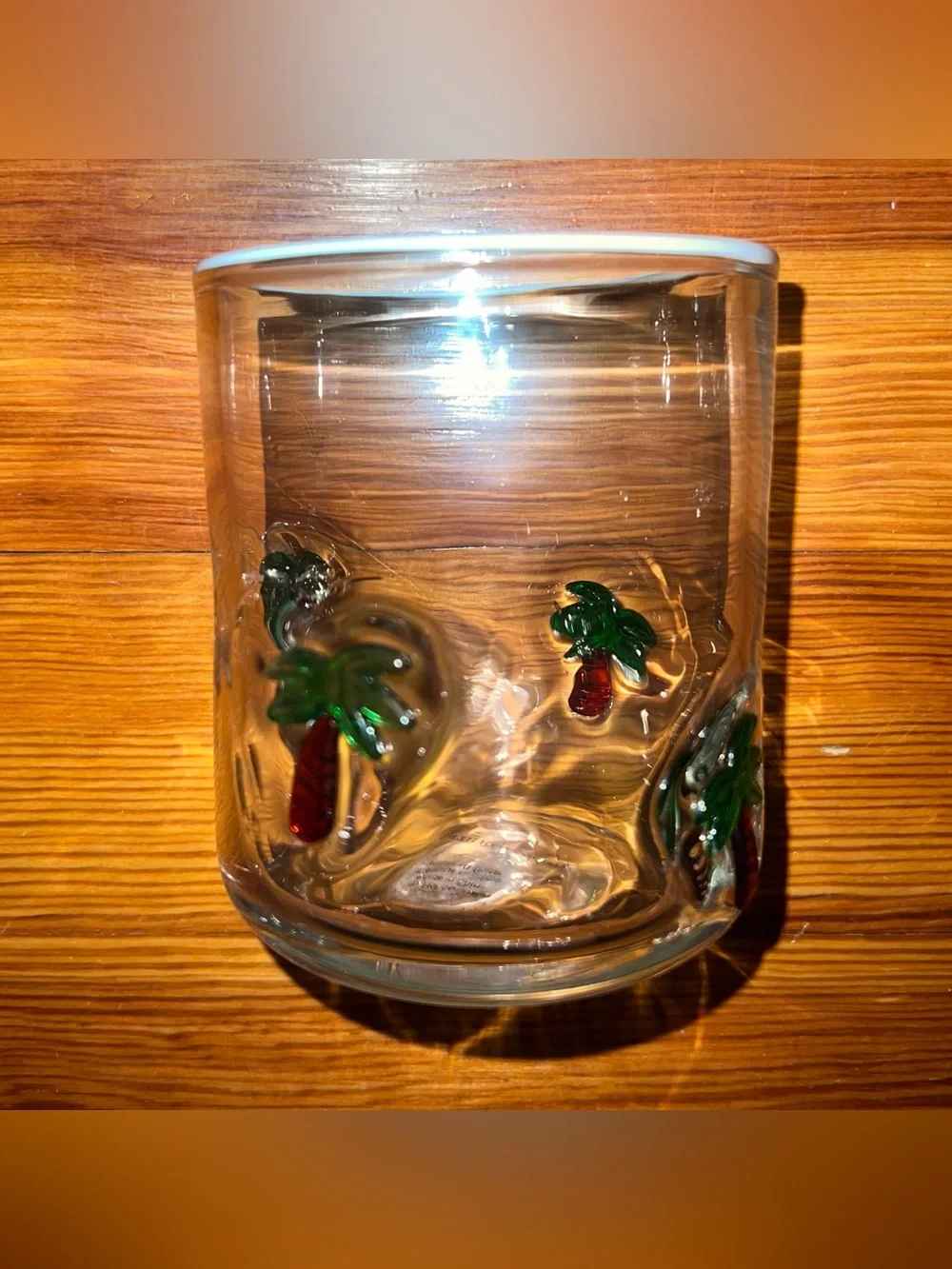 damaged ANTHROPOLOGIE Icon Palm Tree Glass